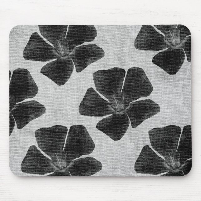 Black Flowers Mousepad (Front)