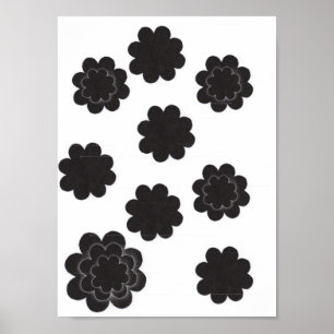 Black Flowers Poster