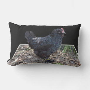 Black Fluffy Chicken Pop Out Outdoor Cushion