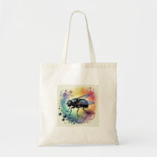 Black Fly in Nature 260824AREF123 - Watercolor Tote Bag
