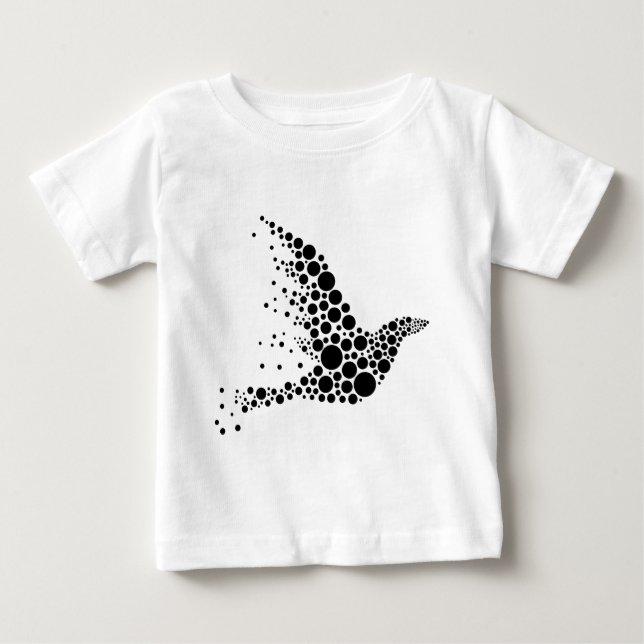 Black Flying Bird Baby T-Shirt (Front)