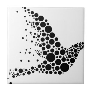 Black Flying Bird Tile
