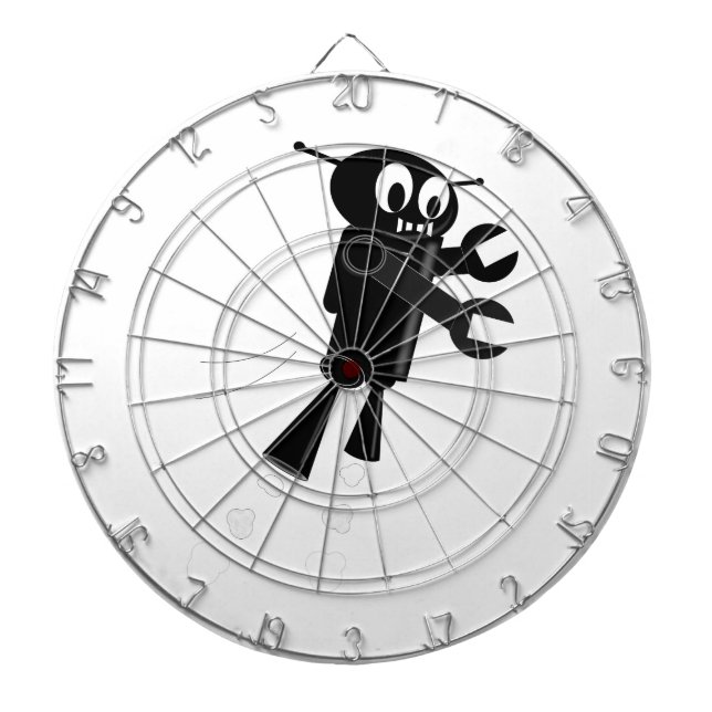Black Flying Robot Dartboard (Front)