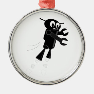 Black Flying Robot Metal Tree Decoration