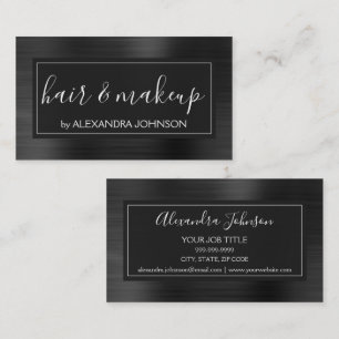 Black Foil Modern Elegant Brushed Metal Business Card