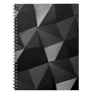 Black folded textured paper abstract shiny origami notebook