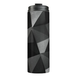 Black folded textured paper abstract shiny origami thermal tumbler