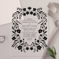 Black Folk Art Floral Wedding