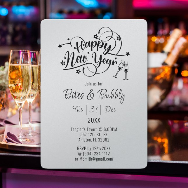 Black Font New Year's Eve Party Invite (Creator Uploaded)