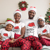 Black Font Santa Hat Beard Daddy Family Christmas