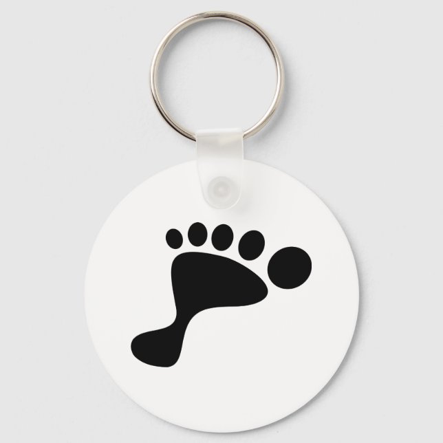 Black Foot Print Key Ring (Front)