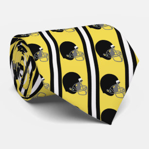 Black Football Helmet on  Yellow Gold Necktie
