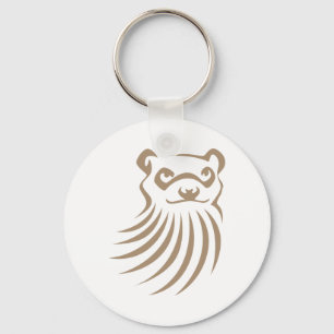 Black Footed Ferret in Swish Drawing Style Key Ring