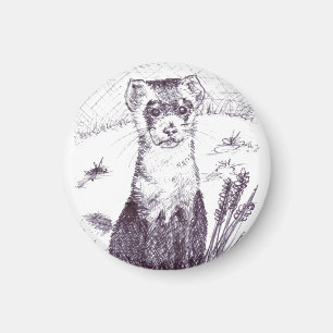 Black Footed Ferret - Magnet