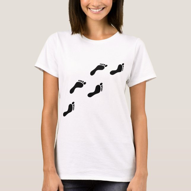 black footprints T-Shirt (Front)