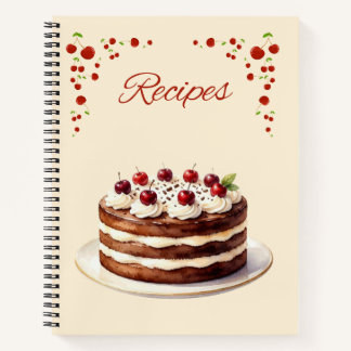Black Forest Cake and Cherries Recipe Notebook