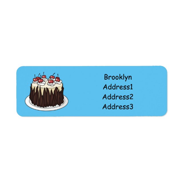 Black Forest cake cartoon illustration (Front)