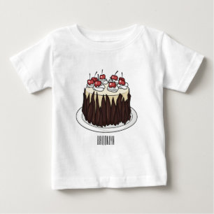Black Forest cake cartoon illustration  Baby T-Shirt