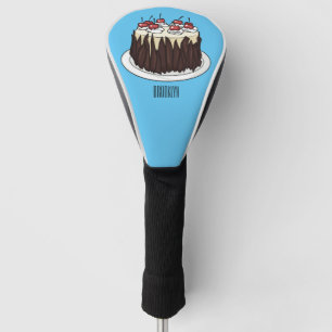 Black Forest cake cartoon illustration Golf Head Cover