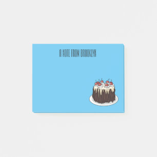 Black Forest cake cartoon illustration  Post-it Notes
