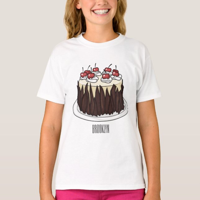 Black Forest cake cartoon illustration T-Shirt (Front)