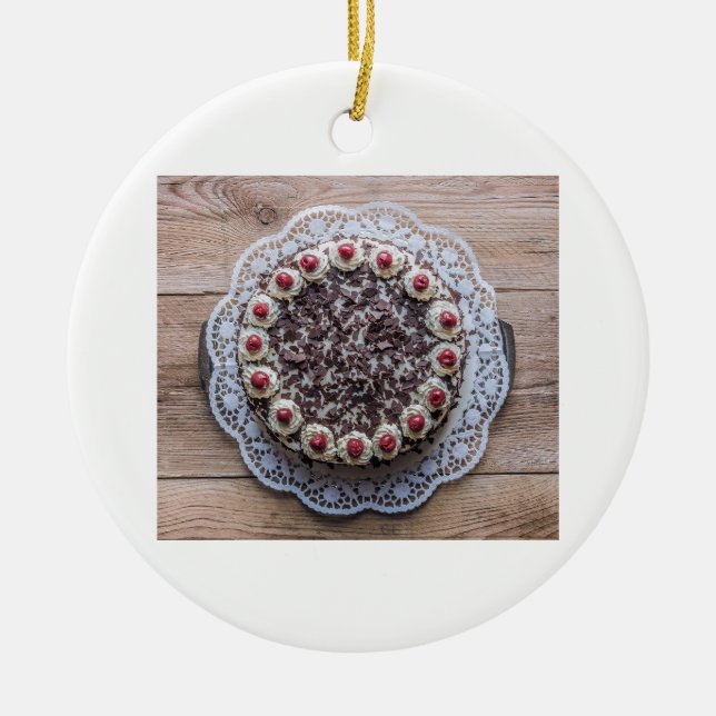 Black Forest Cake Gateau for Confectioners Ceramic Tree Decoration (Front)