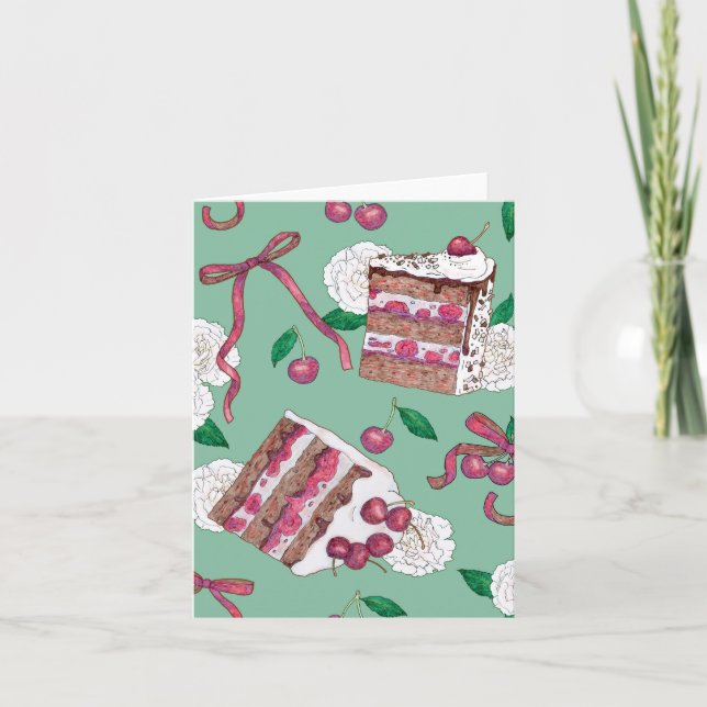 Black Forest Cake Greeting Card (Front)