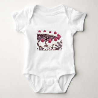 Black Forest cake in detail with white background Baby Bodysuit