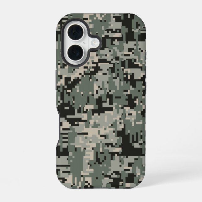 Black Forest Camo Pattern iPhone 16 Case (Back)