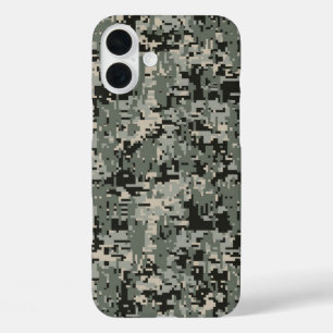 Black Forest Digital Camo Pattern iPhone 16 Plus Case
