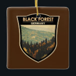 Black Forest Germany Travel Art Vintage Ceramic Ornament<br><div class="desc">Black Forest in a vector art style. The Black Forest is a mountainous region in southwest Germany,  bordering France.</div>