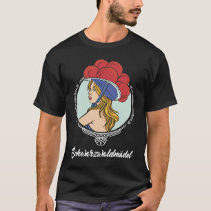 Black Forest girl with traditional Bollen hat T-Shirt