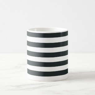 Black Forest Green and White Stripes Coffee Mug