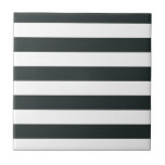 Black Forest Green and White Stripes Tile<br><div class="desc">Black Forest Green and White Stripes</div>