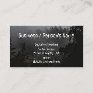 Black Forest Trees Night Scenery Custom Business Card