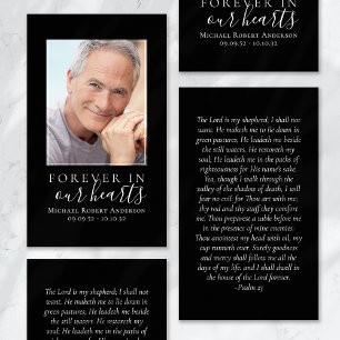 Black Forever in Our Hearts Memorial Card