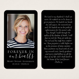 Black Forever in Our Hearts Memorial Card