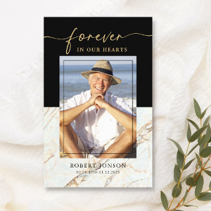 Black Forever In our Hearts Memorial Prayer Card