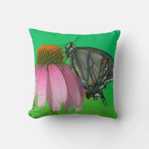Black Form Of Eastern Tiger Swallowtail Cushion