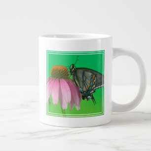 Black Form Of Eastern Tiger Swallowtail Large Coffee Mug