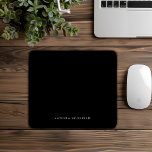 Black Formal Personalised Simple Mouse Pad<br><div class="desc">This black formal personalised simple mouse pad is perfect for a modern business.  Replace the name with your own.</div>