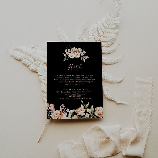 Black Formal Royal Floral Hotel Enclosure Card (Creator Uploaded)