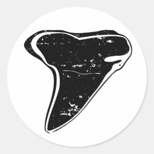 Black fossilised shark tooth stickers
