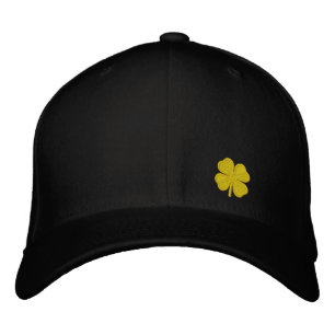 Black Four Leaf Clover St. Patrick - CUSTOMIZABLE Embroidered Hat