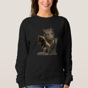Black Fox Natural Forest Animals Sweatshirt