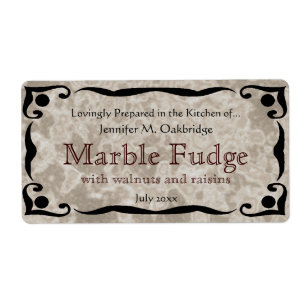 Black Frame and Marble Brown Label Template