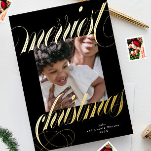 black frame christmas gold calligraphy one photo