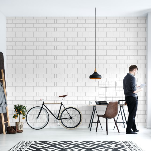 Black Frame Gallery Geometric Horizontal Pattern Wallpaper (Living Room)