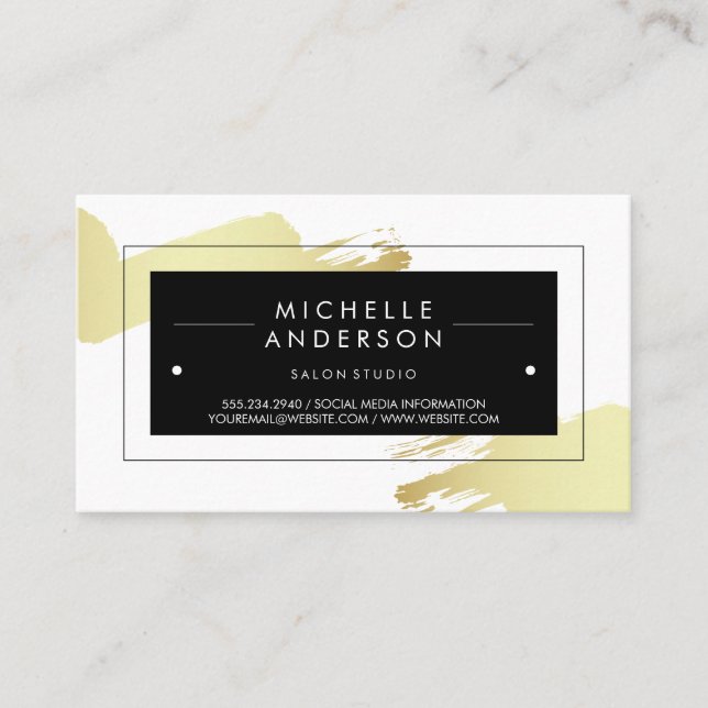 Black Frame / Modern Brushed Business Card (Front)