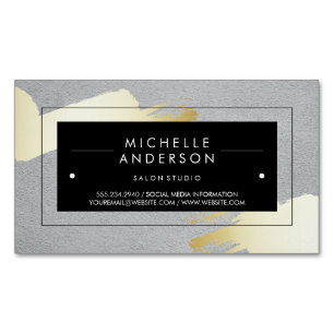 Black Frame / Modern Brushed Magnetic Business Card